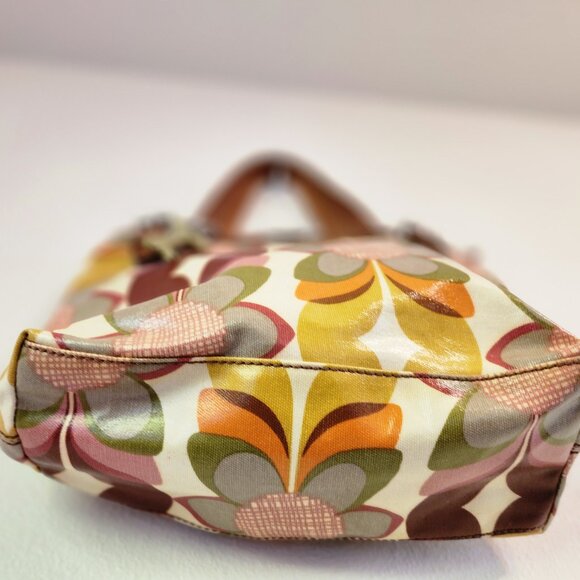FOSSIL Floral Print Coated Canvas/Leather Tote Bag Key-Per Purse VGPC - Picture 7 of 16